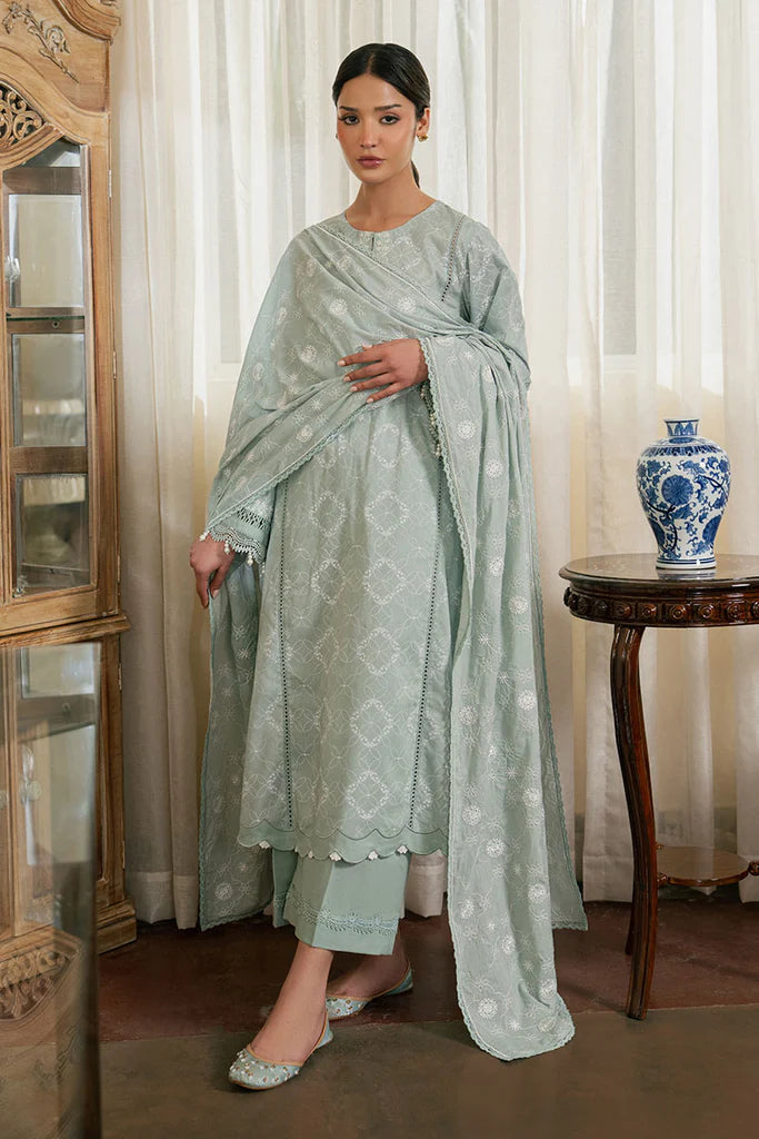 SAGE REVERIE- 3PC EMBROIDERED LAWN SUIT | Cross Stitch