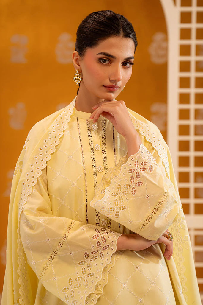 BUTTER BLISS-3PC CHIKANKARI SUIT | Cross Stitch