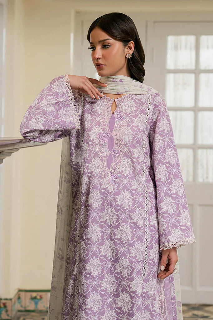 LAVENDER MUSE- 3PC EMBROIDERED LAWN SUIT | Cross Stitch