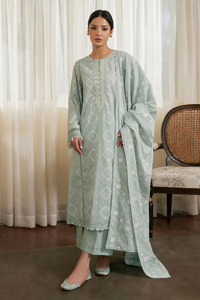 SAGE REVERIE- 3PC EMBROIDERED LAWN SUIT | Cross Stitch