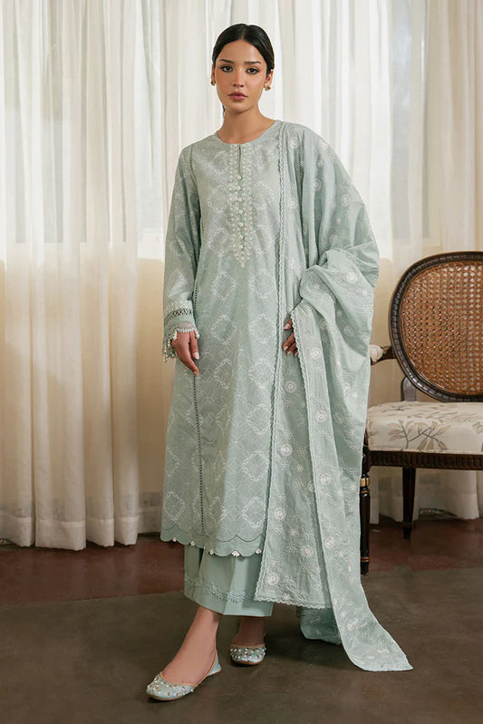 SAGE REVERIE- 3PC EMBROIDERED LAWN SUIT | Cross Stitch