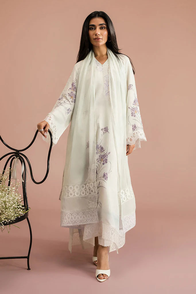 VIOLET VISTA-2PC (SHIRT & DUPATTA) | EXCLUSIVE PRET | Cross Stitch