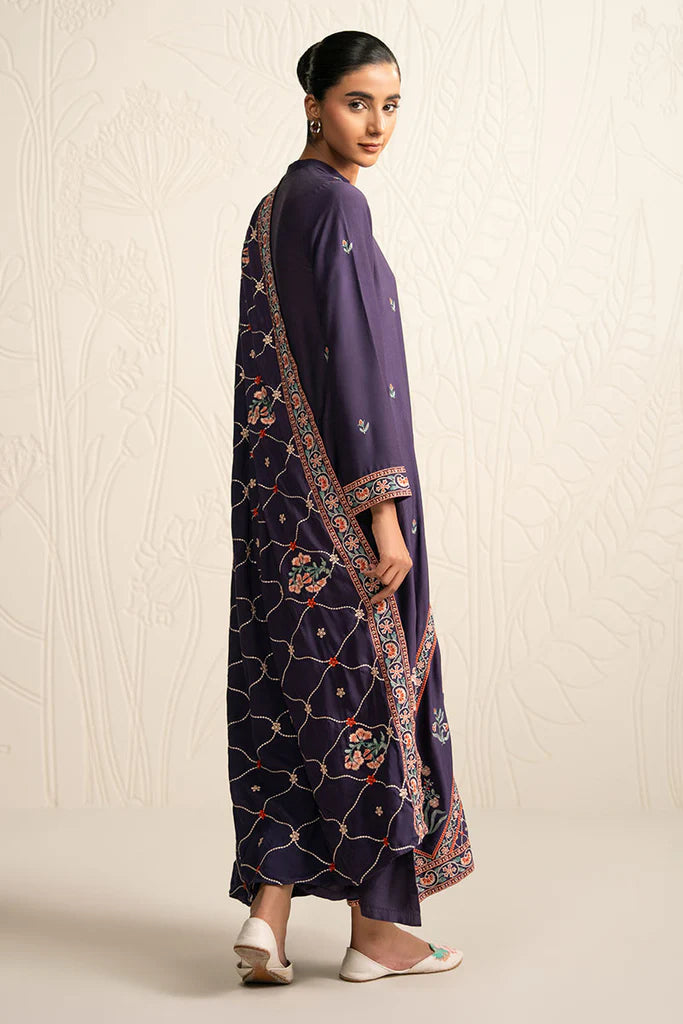 MULBERRY GARNET-3PC (SHIRT, TROUSER & DUPATTA) | EXCLUSIVE PRET | Cross Stitch