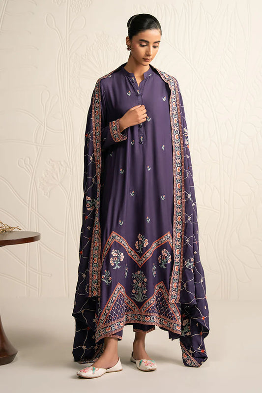 MULBERRY GARNET-3PC (SHIRT, TROUSER & DUPATTA) | EXCLUSIVE PRET | Cross Stitch