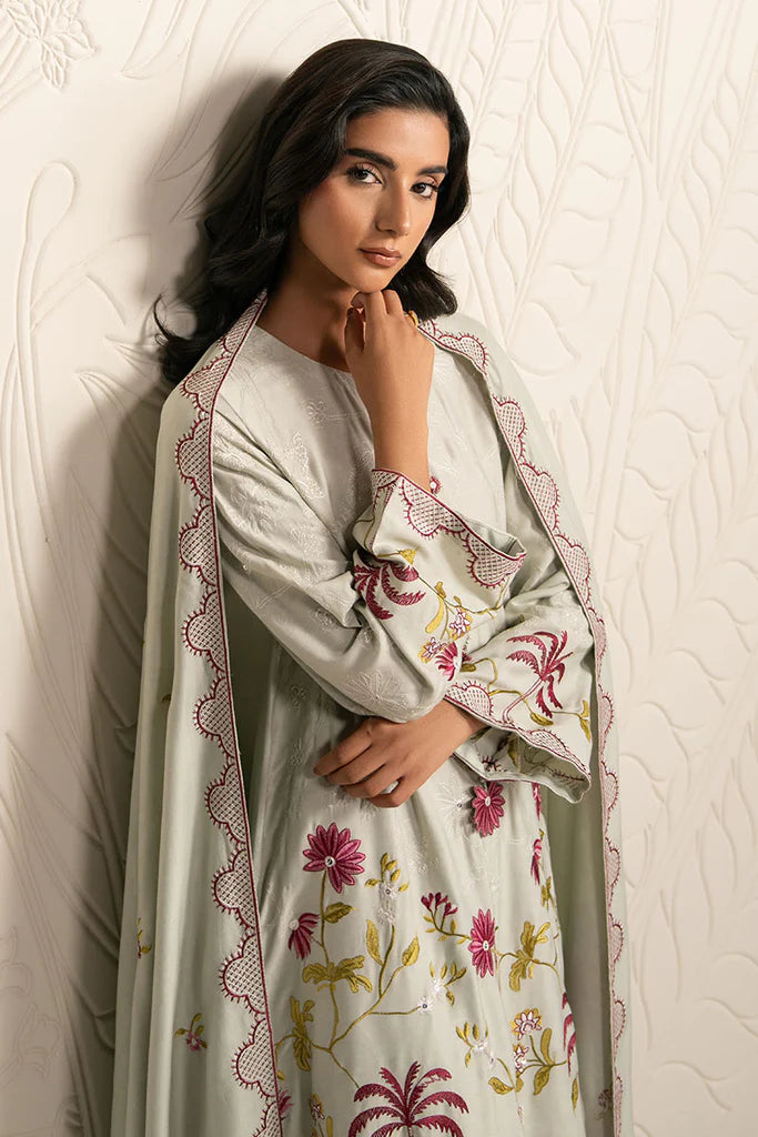 PASTEL GROVE-3PC (SHIRT, TROUSER & DUPATTA) | EXCLUSIVE PRET | Cross Stitch