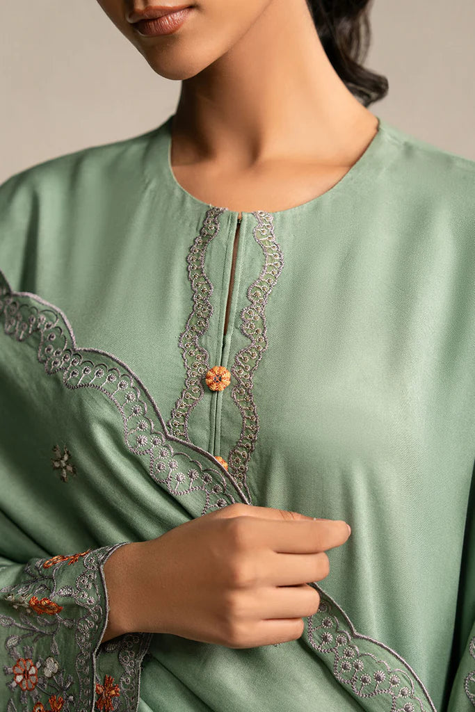 ASH MOSS-3PC (SHIRT, TROUSER & DUPATTA) | EXCLUSIVE PRET | Cross Stitch