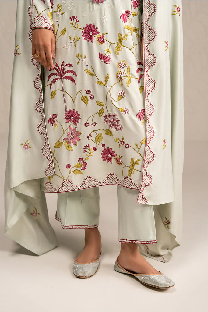 PASTEL GROVE-3PC (SHIRT, TROUSER & DUPATTA) | EXCLUSIVE PRET | Cross Stitch
