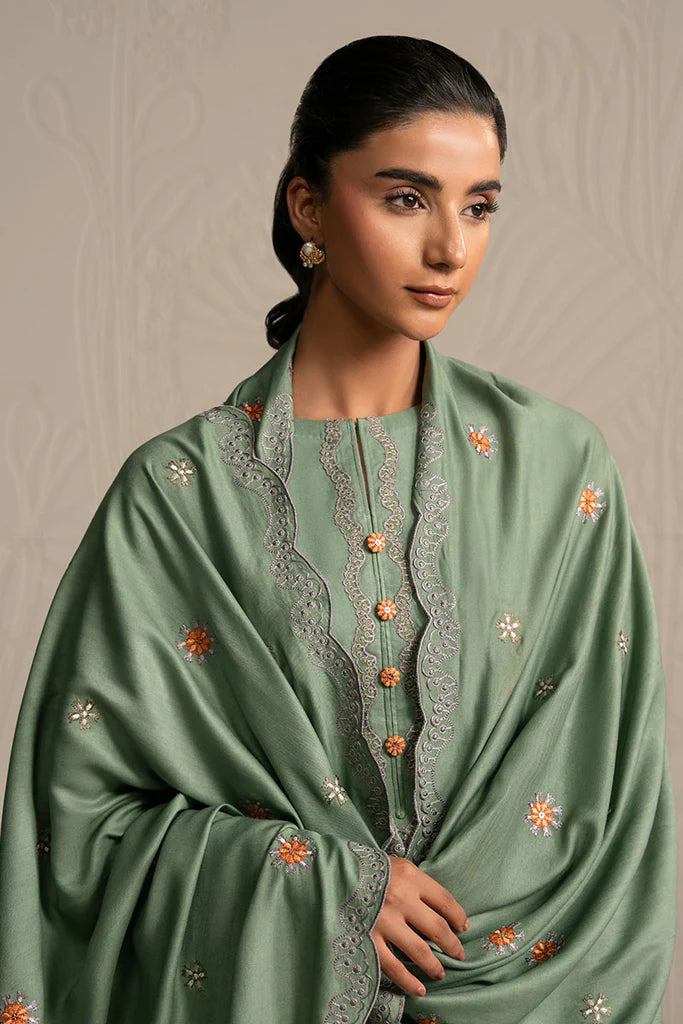 ASH MOSS-3PC (SHIRT, TROUSER & DUPATTA) | EXCLUSIVE PRET | Cross Stitch