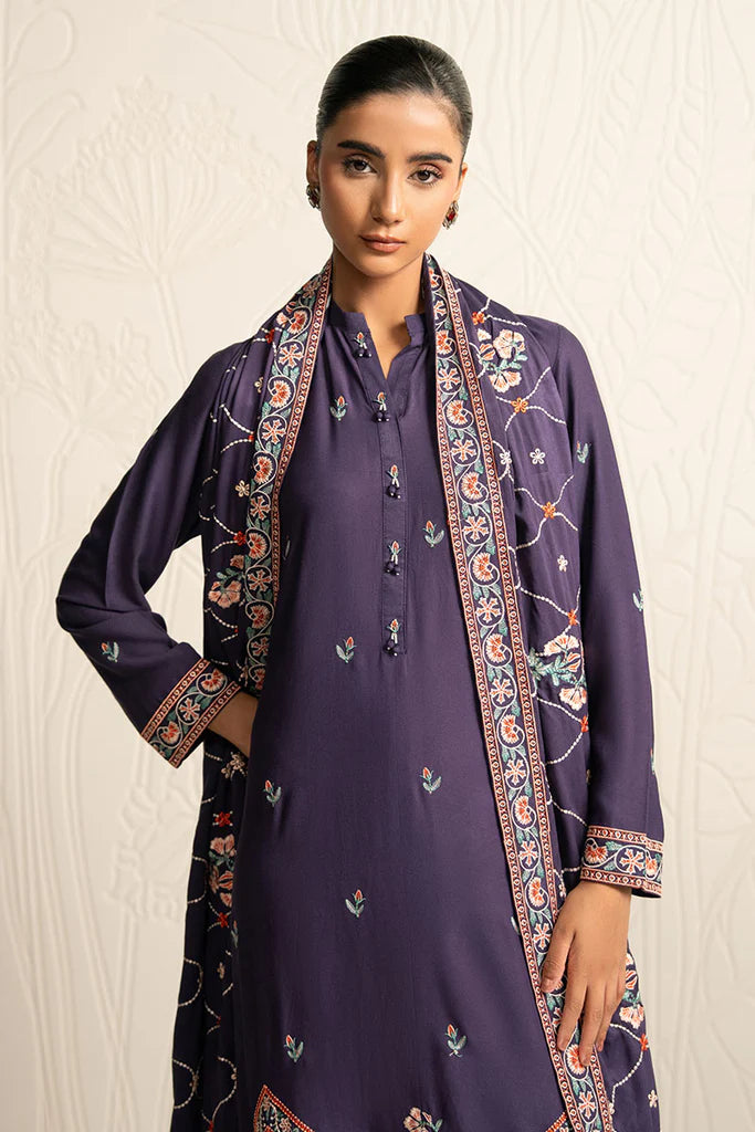 MULBERRY GARNET-3PC (SHIRT, TROUSER & DUPATTA) | EXCLUSIVE PRET | Cross Stitch