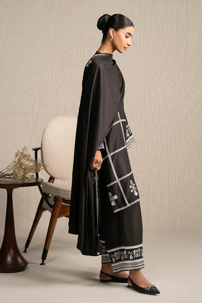 NOIR ECRU-3PC (SHIRT, TROUSER & DUPATTA) | EXCLUSIVE PRET | Cross Stitch