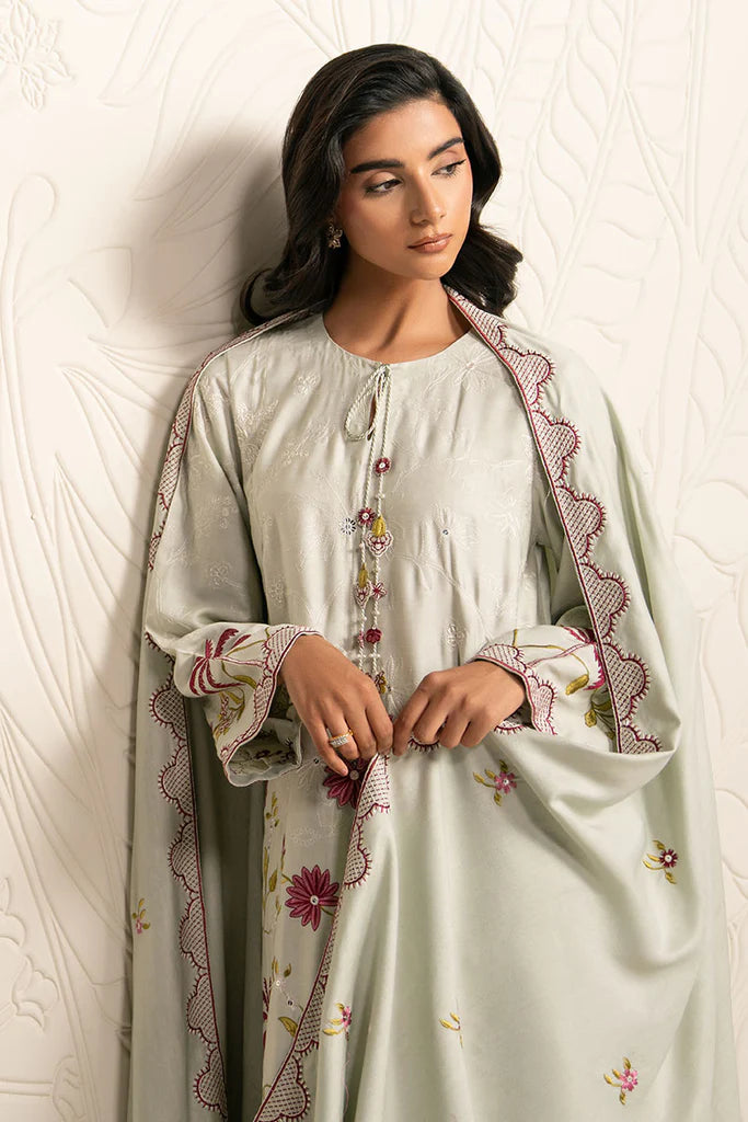 PASTEL GROVE-3PC (SHIRT, TROUSER & DUPATTA) | EXCLUSIVE PRET | Cross Stitch