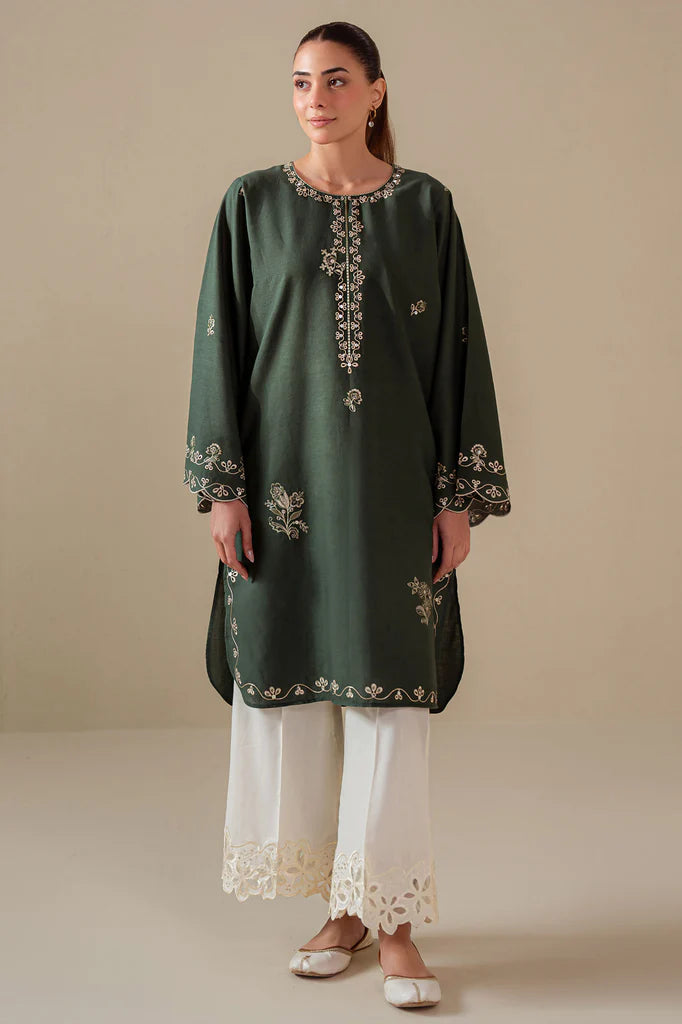 GREEN DEW EMBROIDERED LAWN SHIRT | EXCLUSIVE PRET | Cross Stitch