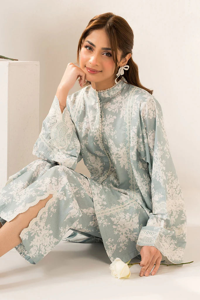 AQUATIC MAZE -2 PC (SHIRT & TROUSER) | EXCLUSIVE PRET | Cross Stitch