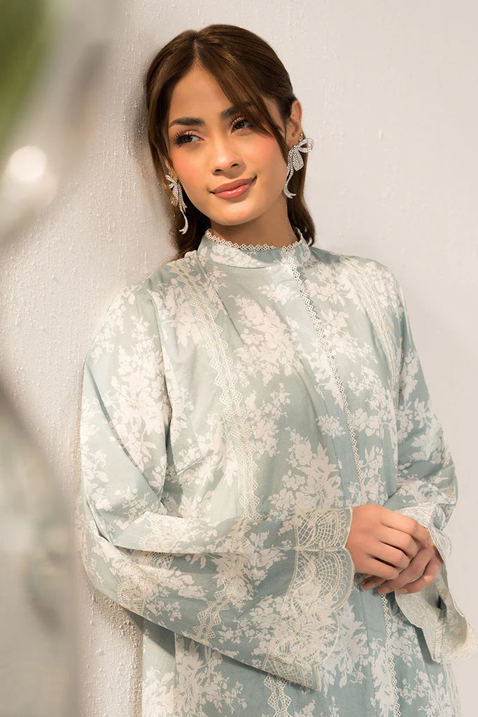 AQUATIC MAZE -2 PC (SHIRT & TROUSER) | EXCLUSIVE PRET | Cross Stitch