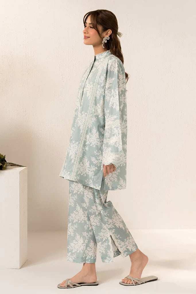 AQUATIC MAZE -2 PC (SHIRT & TROUSER) | EXCLUSIVE PRET | Cross Stitch