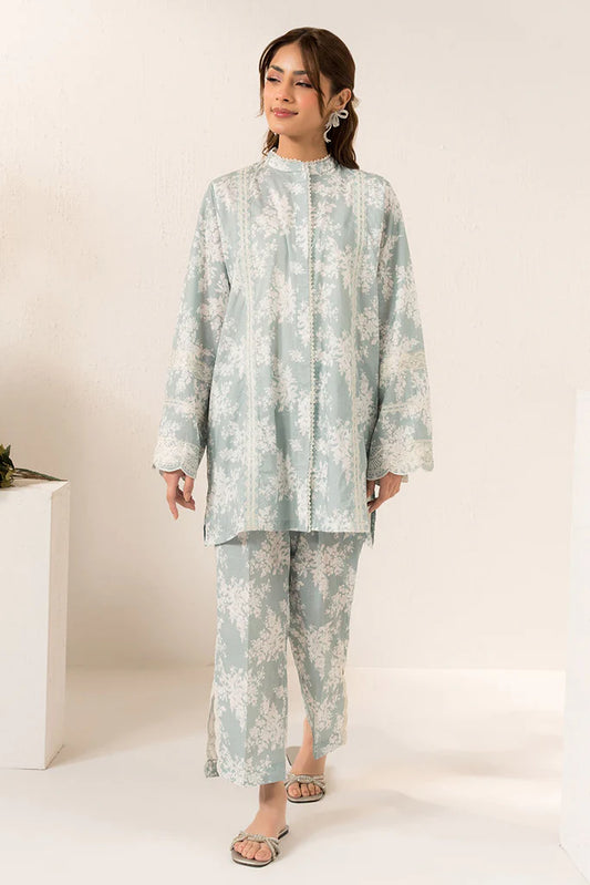 AQUATIC MAZE -2 PC (SHIRT & TROUSER) | EXCLUSIVE PRET | Cross Stitch