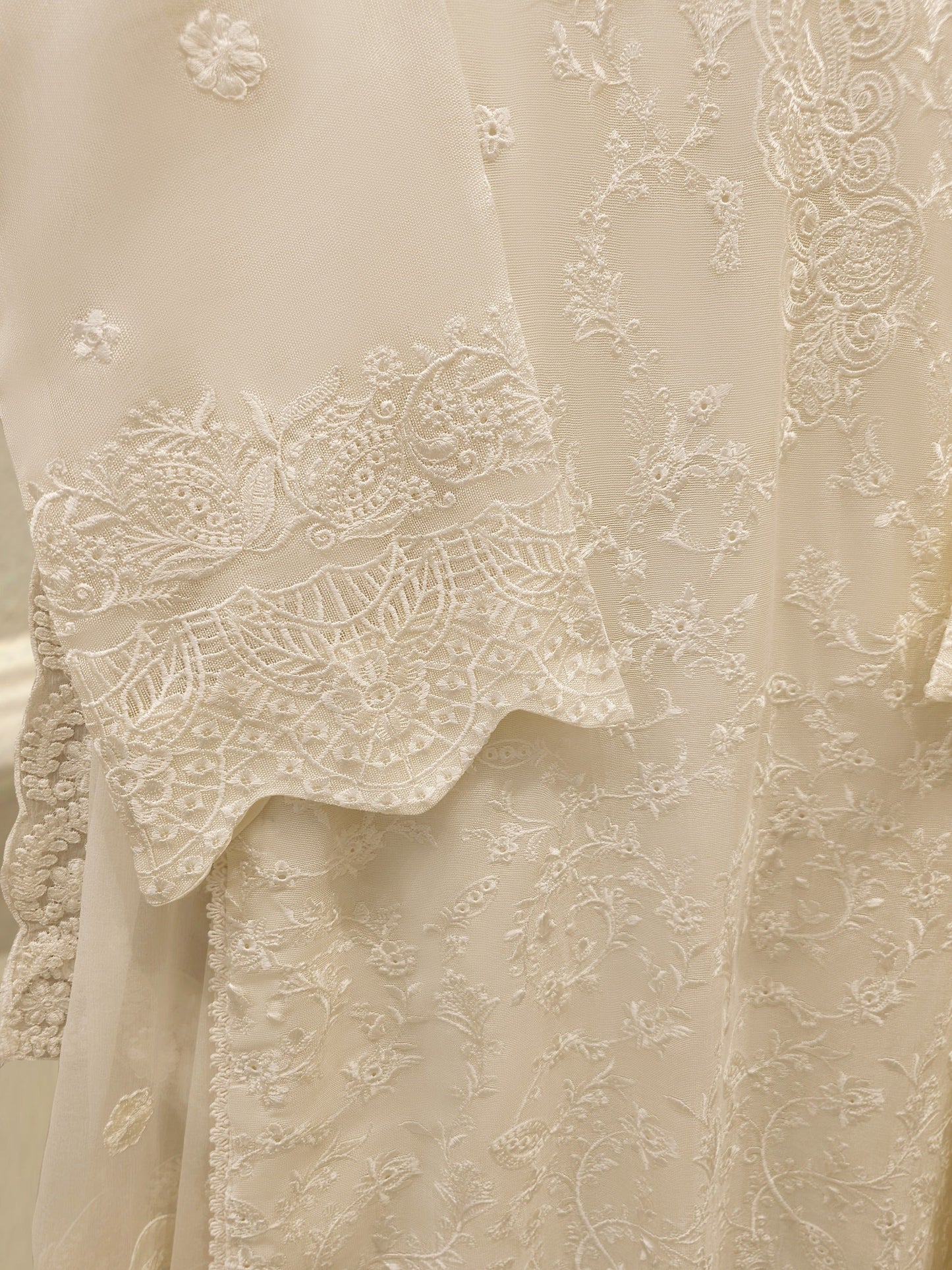 3 Piece - Pure Embroidered Cotton Net Suit S113799 | Aghanoor Bridal