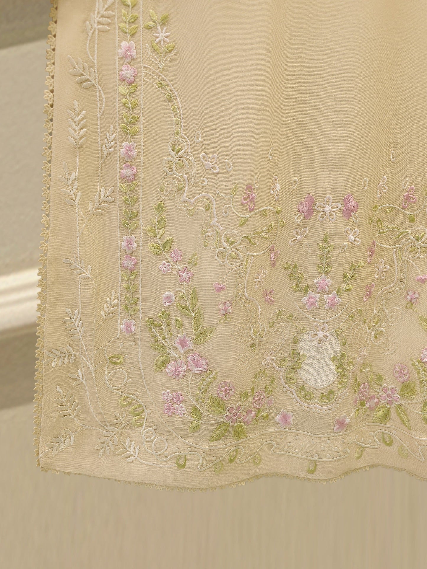 3 Piece - Pure Embroidered Cotton Net Suit S113844 | Aghanoor Bridal