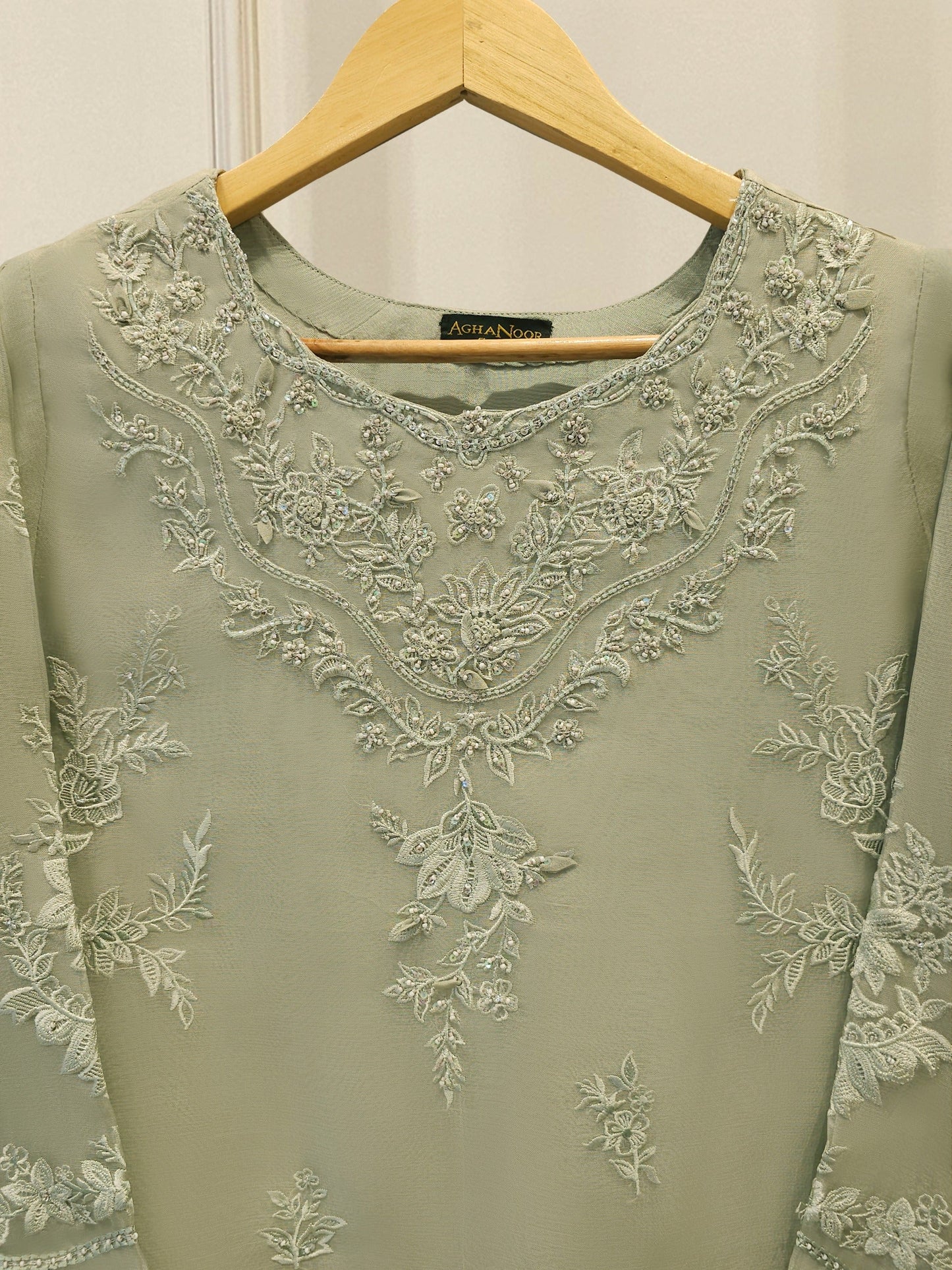 Pure Embroidered Organza Shirt S113948 | Aghanoor Bridal