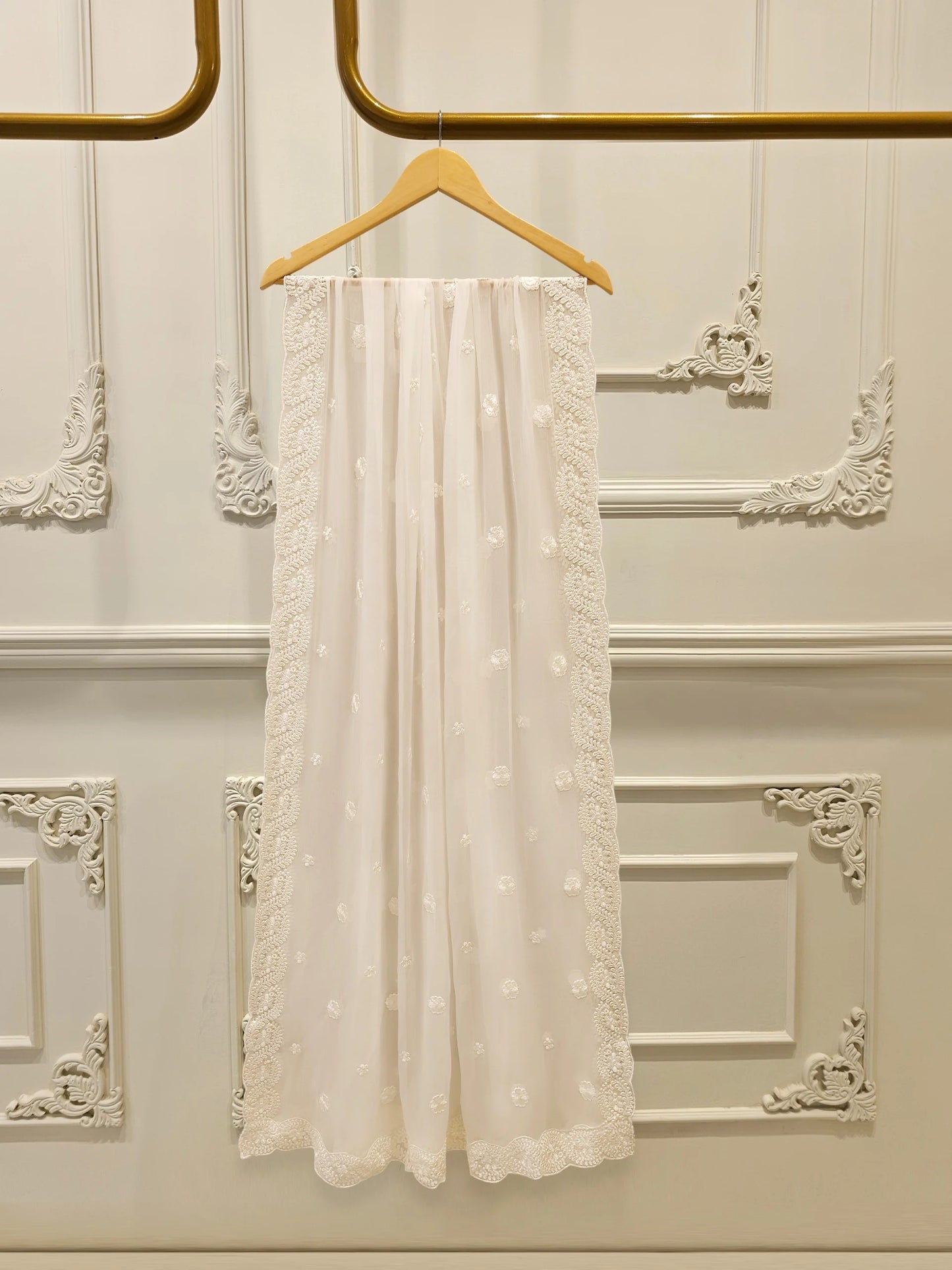 3 Piece - Pure Embroidered Cotton Net Suit S113799 | Aghanoor Bridal