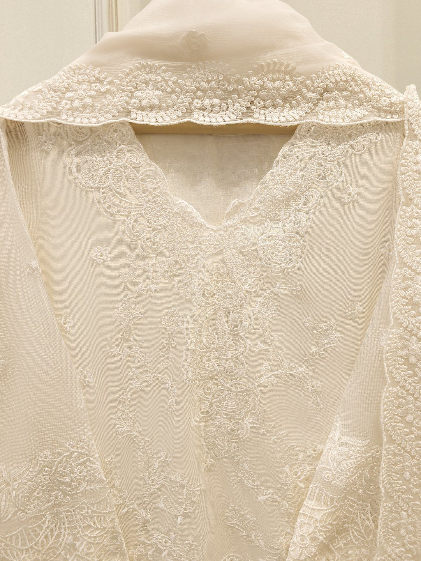 3 Piece - Pure Embroidered Cotton Net Suit S113799 | Aghanoor Bridal