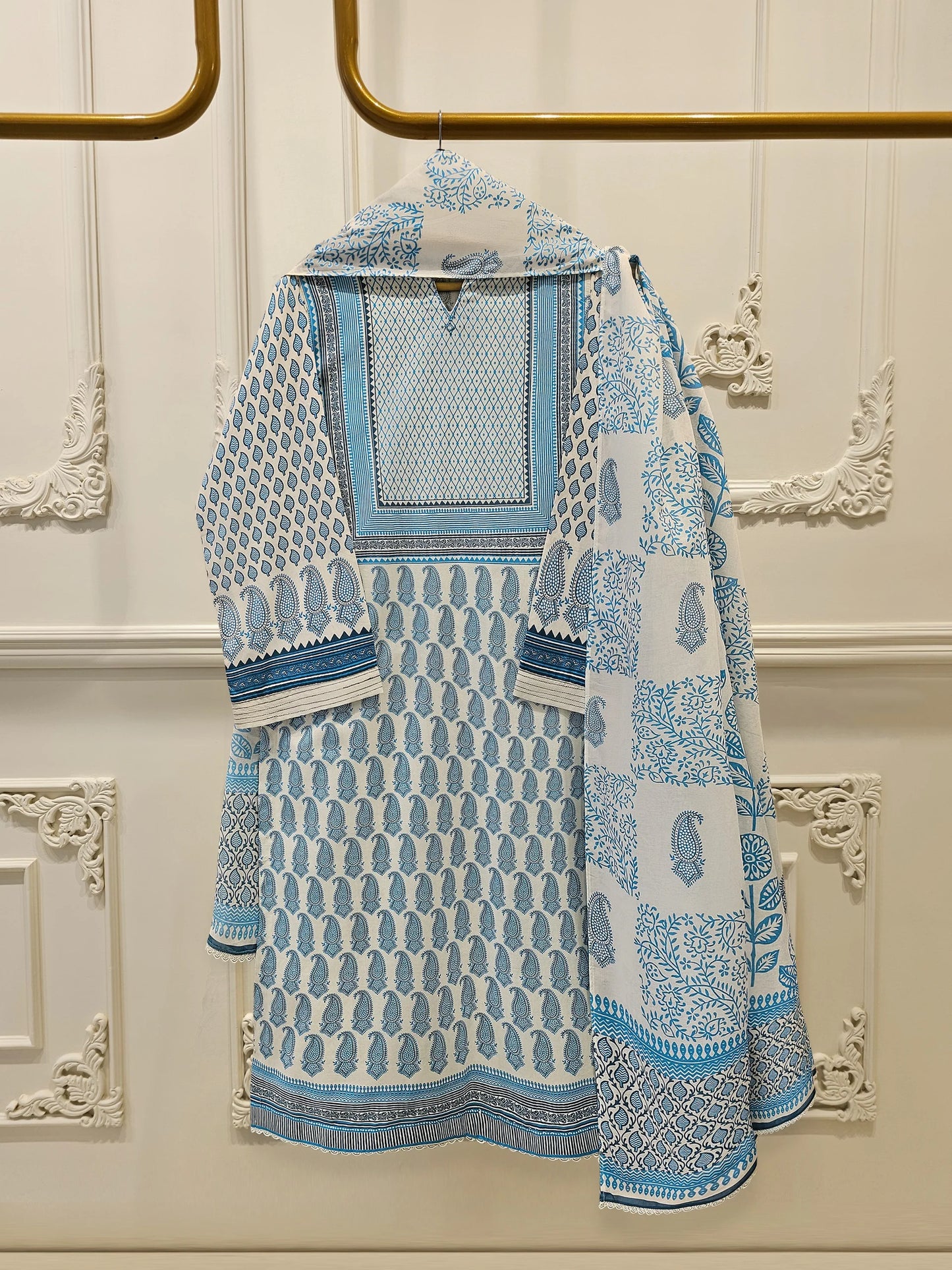 2 Piece - Digital Printed Cambric Suit S113859 | Aghanoor Bridal