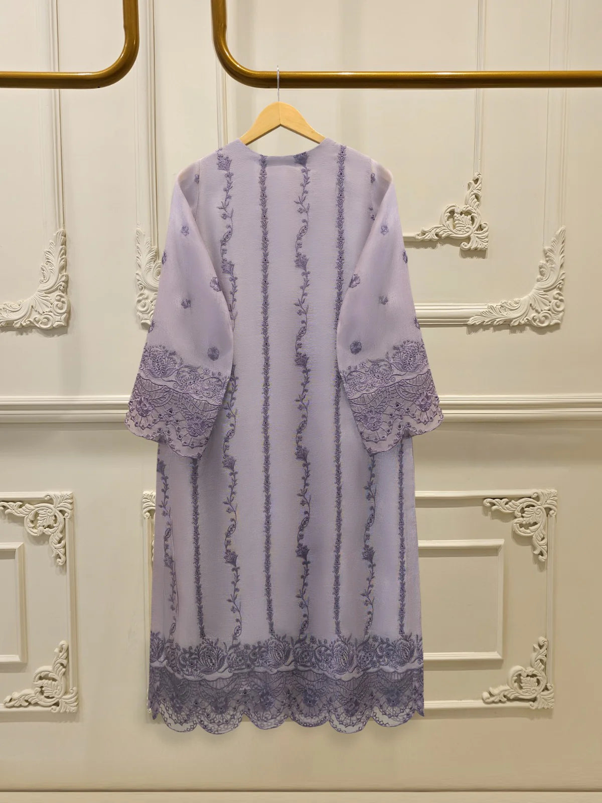 3 Piece - Pure Embroidered Cotton Net Suit S113805 | Aghanoor Bridal