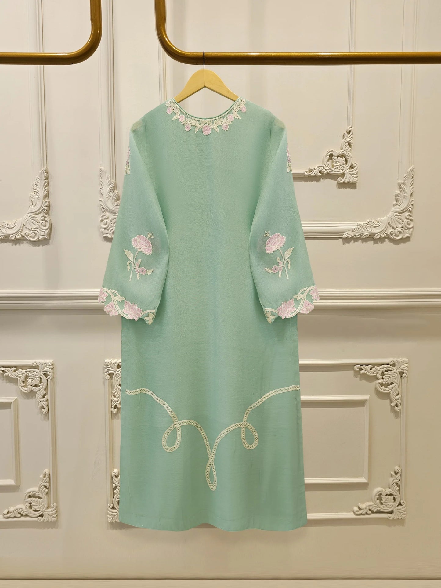 2 Piece - Pure Embroidered Cotton Net Suit S113855 | Aghanoor Bridal