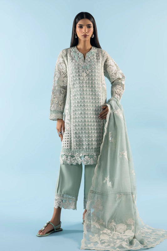 STITCHED COTTON SHIRT + CULOTTE + DUPATTA | Sana Safinaz