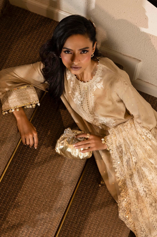 STITCHED NET DUPATTA | Sana Safinaz