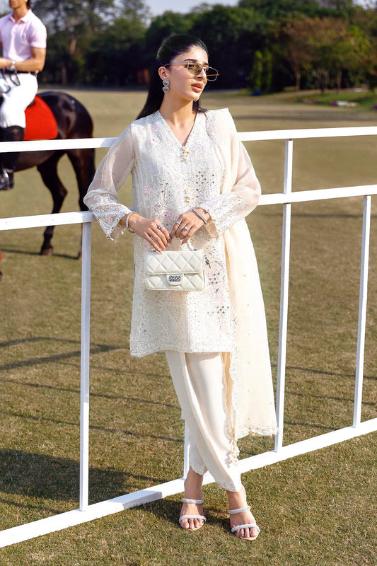 STITCHED EMBROIDERED COTTON SHIRT | Sana Safinaz