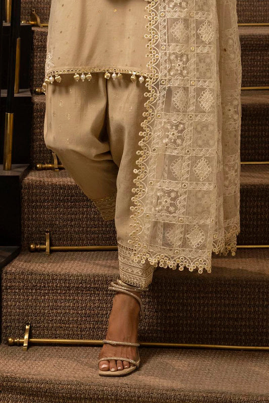 STITCHED JACQUARD SHALWAR | Sana Safinaz